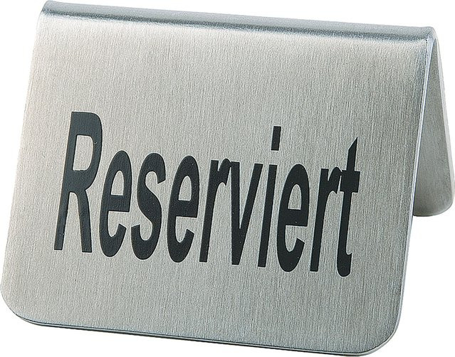 APS Tischaufsteller Reserviert aus Edelstahl, 2er Pack, B/T/H: 5 x 5 x 3,7 cm - Bild 1