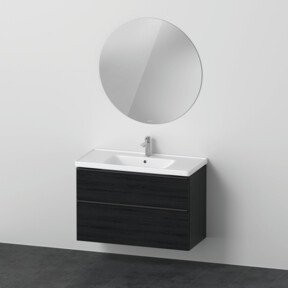 Duravit D-Neo Möbel-Set mit Waschtisch-Unterbau und Universal Licht Spiegel in Eiche schwarz, Breite: 100,5 cm - Bild 1