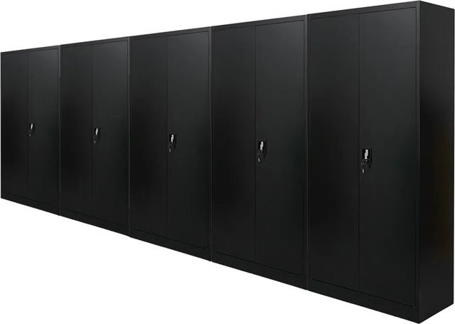PROREGAL Flügeltürenschrank ELEPHANT in Schwarz Matt mit 4 Fachböden, H x B x T: 185 x 90 x 40 cm - Bild 1