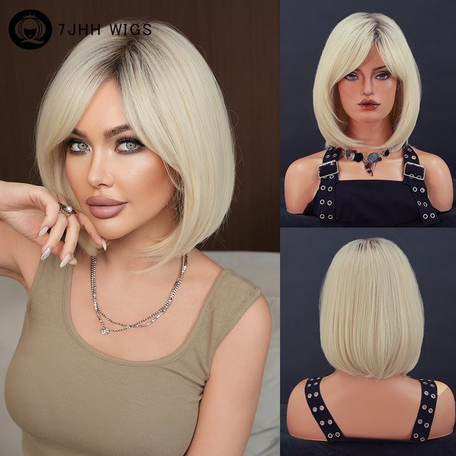7JHH WIGS Perücke, blonde Bob-Perücke, Damen - Bild 1