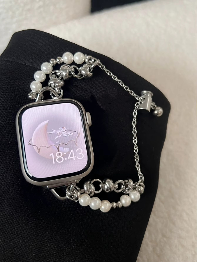 iwujiao Uhrenarmband, Perle, Edelstahl, Silber, Damen - Bild 4
