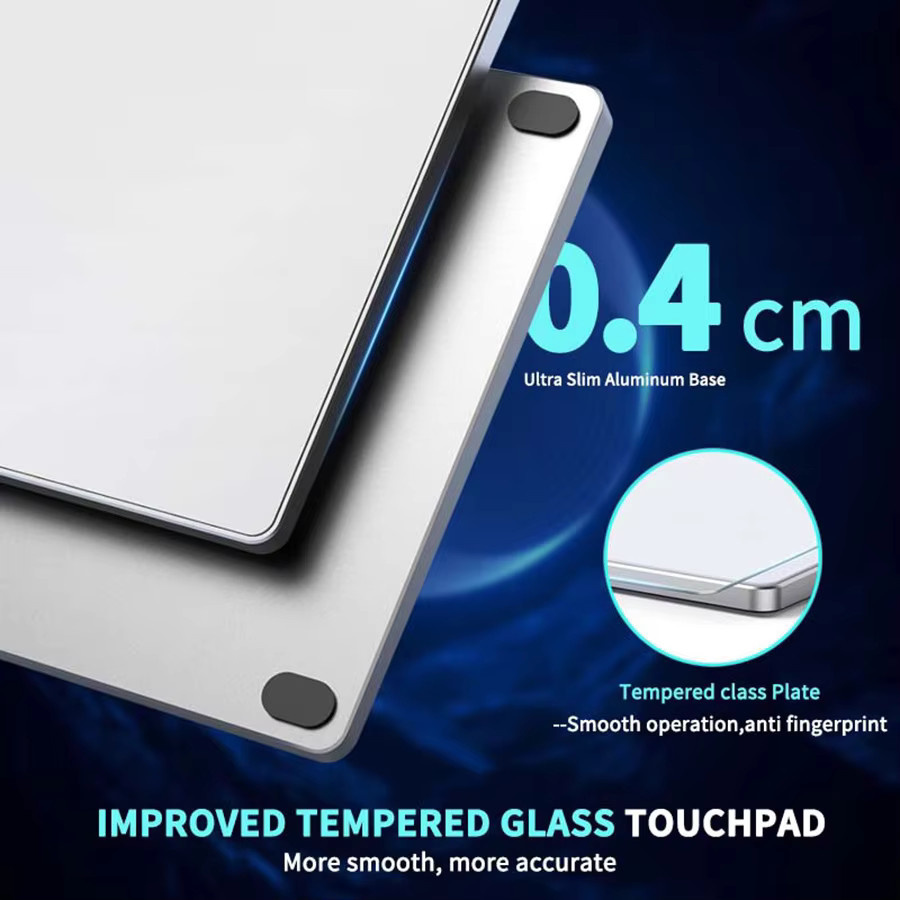 JOMAA Kabelgebundene Multi-Touch-Trackpad-Maus mit Glasoberfläche in Weiß - Bild 2