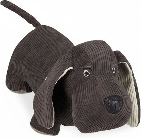 Relaxdays Türstopper aus Polyester und Kunstleder in Dunkelbraun, B/T/H: 14 x 32 x 14 cm