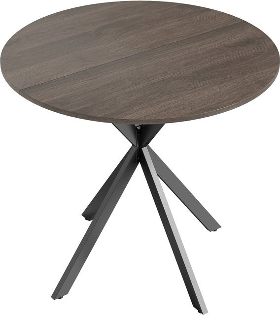 HOMCOM Runder Esstisch im Industriestil für 2 Personen, Durchmesser: 80 cm, Farbe: Braun/Schwarz - Bild 1