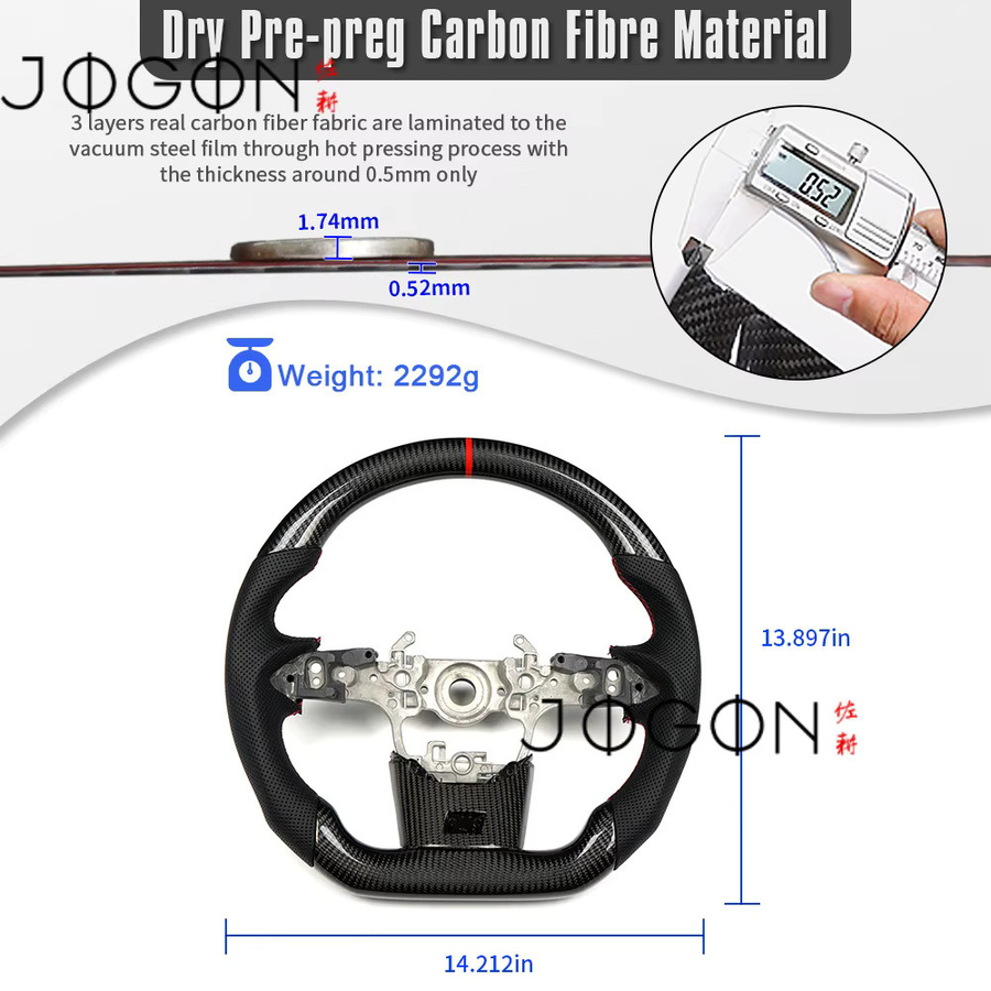 JOGON Echtes Carbon-Faser Lenkrad-Ersatzkit für Toyota GR Yaris 2025 2026, Schwarz - Bild 2