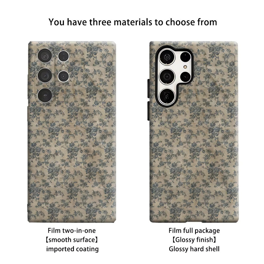Potdemiel Handyhülle mit Vintage Blumenmuster für Samsung Galaxy S26 S25 S24 S23 Ultra Plus, stoßfeste Doppelschicht Rückabdeckung, Multicolour - Bild 2