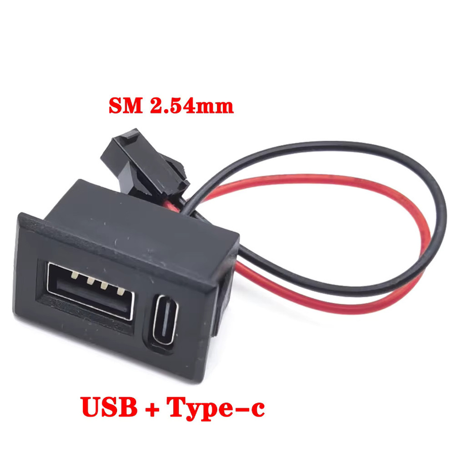 LAJQTAO USB-C Anschluss mit USB-A Buchse und SM2.54 Kabelverbinder, Schwarz - Bild 2
