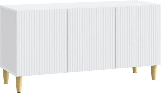 vidaXL TV-Schrank in Weiß im Vintage-Stil aus Holzwerkstoff, B/T/H: 99 x 34,5 x 50 cm - Bild 1
