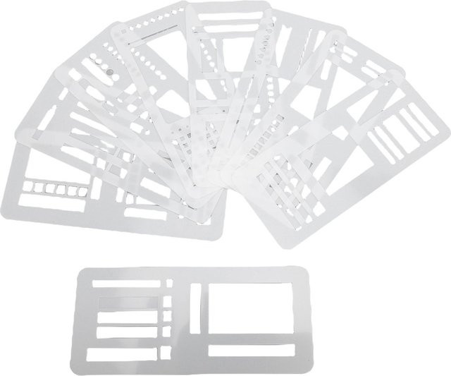 KONNWEI 9er Set flexible Schallplatten-Schablonen für Journaling und Scrapbooking, transparent - Bild 1