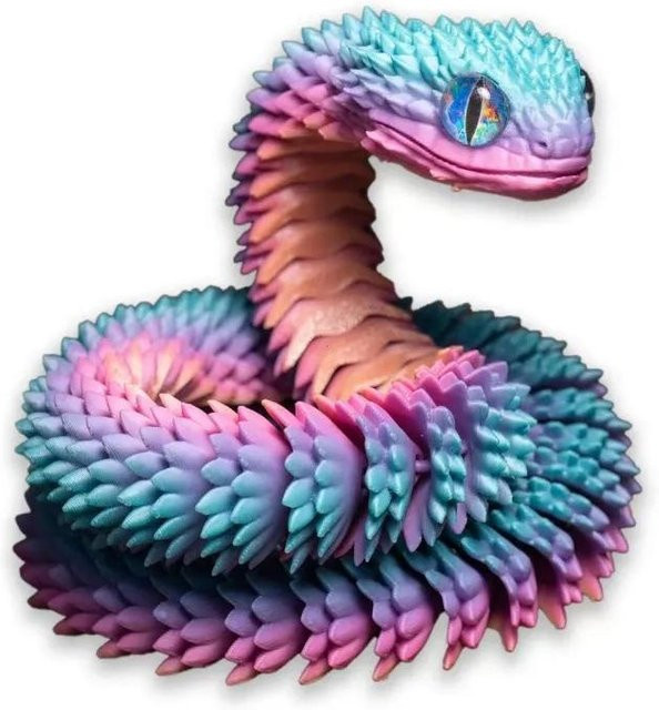 3D Gedruckte Schlange, Bewegliches Gelenk Fidget Spielzeug Figur, ab 3 Jahren - Bild 1