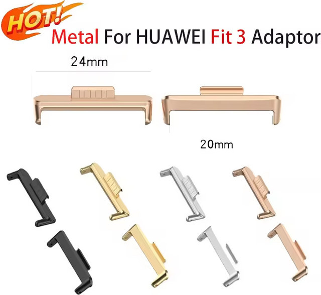 OAKCHARM Uhrenzubehör Adapter, Edelstahl, 20mm, Schwarz, Huawei Uhr Fit 3 - Bild 1