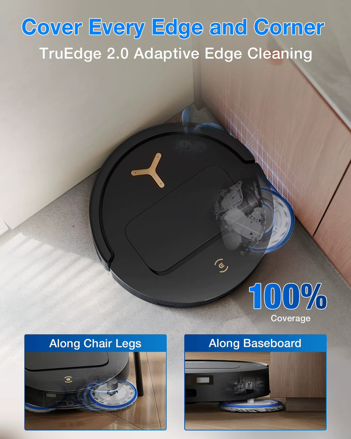 ECOVACS DEEBOT T50 PRO Omni Gen3 Roboterstaubsauger mit Wischfunktion in Schwarz mit 25.000 Pa Saugkraft, AIVI 3D 3.0, Heißlufttrocknung und automatischer Reinigungslösungs-Nachfüllung - Bild 3