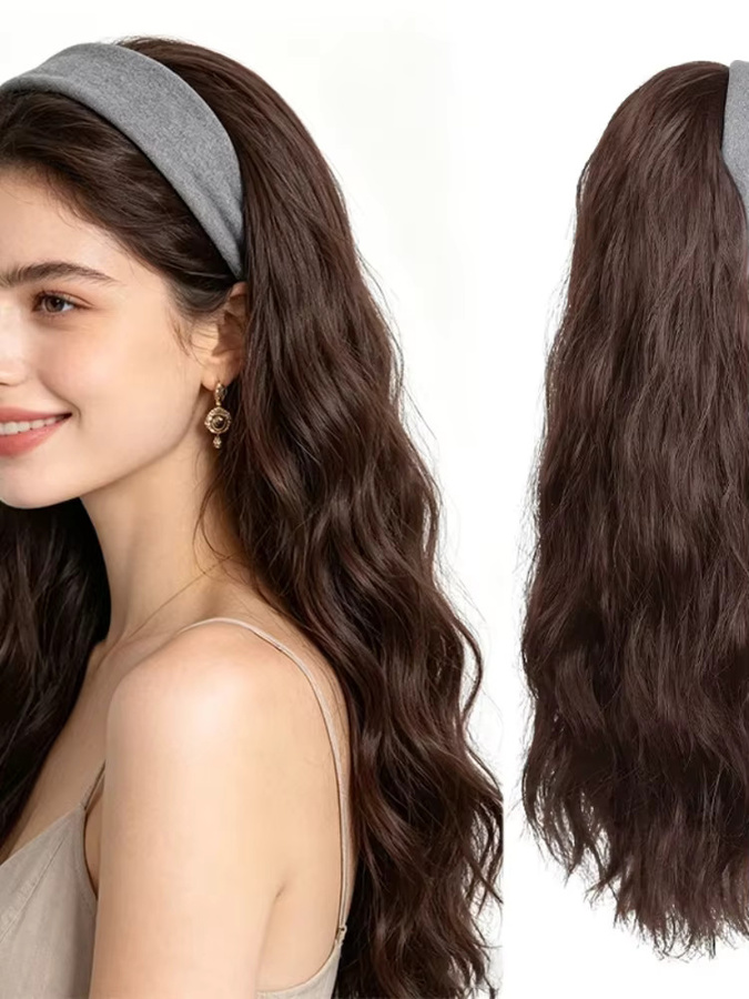 AOOSOO HAIR Halbperücke Damen, Wasserwellen-Effekt, Synthetisch - Bild 6