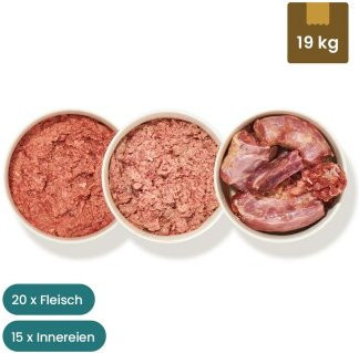haustierkost.de Schlemmer Paket Hund Frostfutter 19 kg - Bild 1