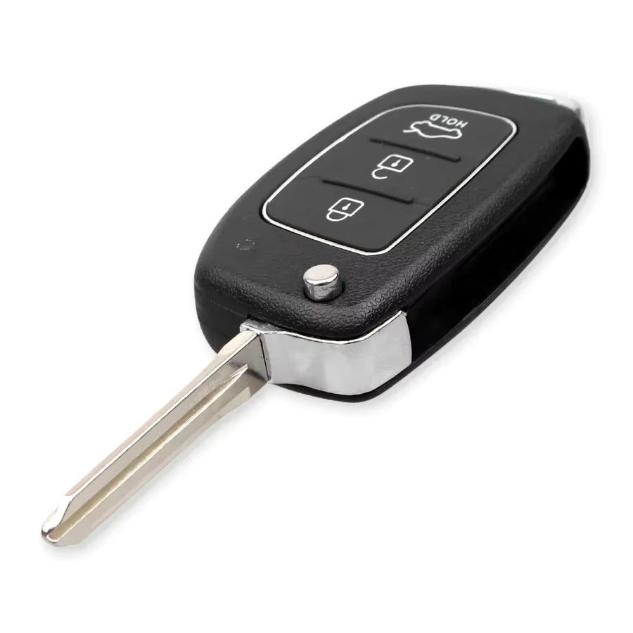 Keyyou Ersatz Gehäuse für Hyundai Mistra Santa Fe Sonate Tucson Akzent i30 i40 i45 Flip Folding Remote Key Shell Fob in Schwarz - Bild 2