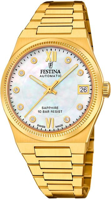 Festina Damenuhr, Automatik, Edelstahl, 35 mm, 10 ATM - Bild 1