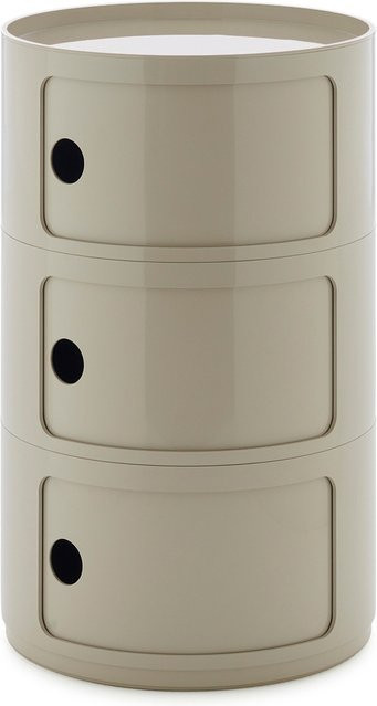 Kartell New Componibili Big 3 Elemente Regal aus Kunststoff in Beige glänzend - Bild 1