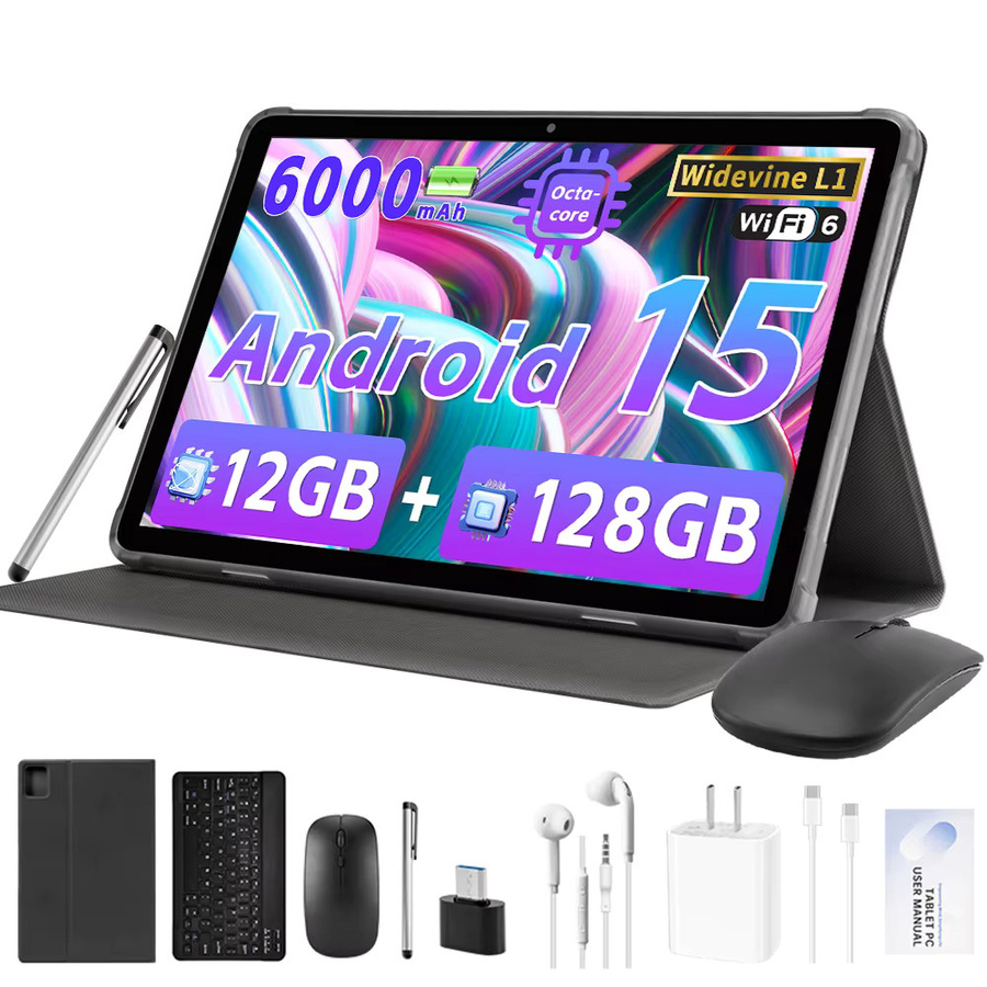 Paitanry Android 15 Tablet mit 10,1 Zoll Display, Octa-Core-Prozessor, 12 GB RAM, 128 GB ROM, 1 TB Erweiterung, Widevine L1 und 6000 mAh Akku, Schwarz - Bild 7