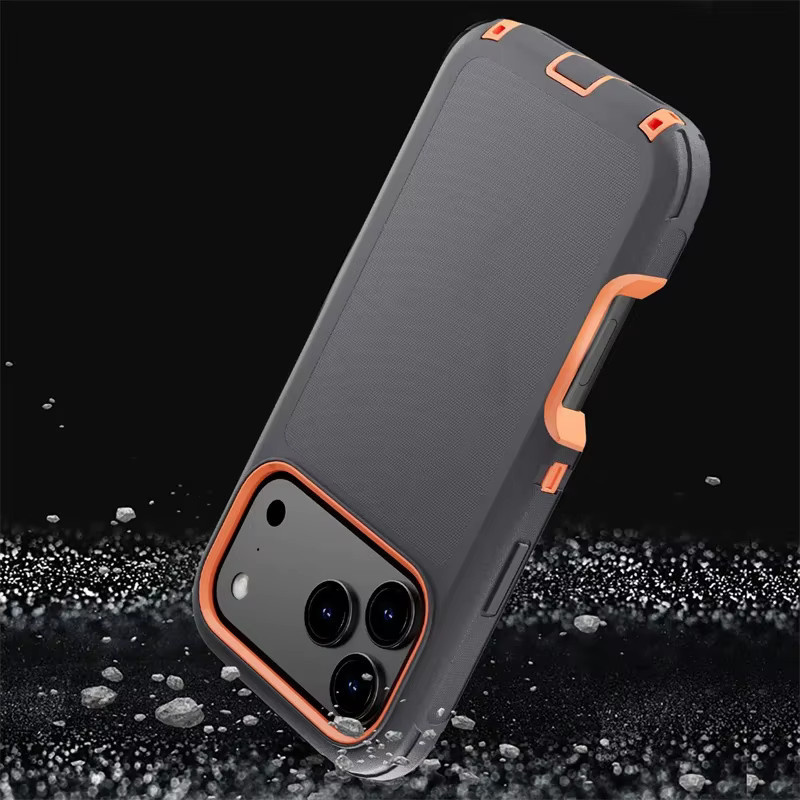 Ott 3in1 Heavy Duty Defender Box Case Schutzhülle für iPhone 17 16 15 14 13 12 Pro Max in Schwarz und Grau - Bild 2