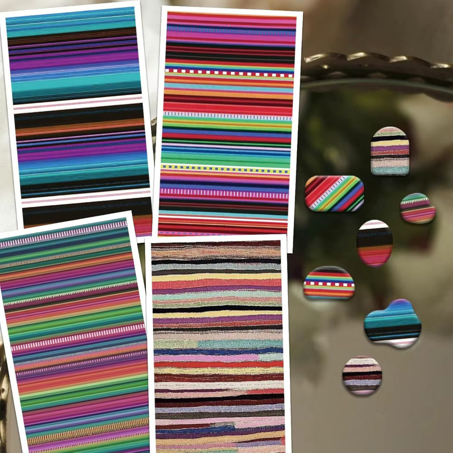 24 Stück Mexikanisches Regenbogen-Ton-Transferpapier in 4 Designs, Vintage-Transferblätter für Polymer, Mehrfarbig - Bild 4