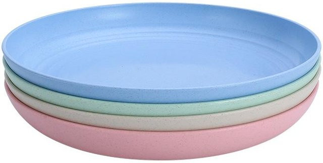 Yiran Furniture Geschirrset aus Weizenstroh, 4-teiliges Essteller Set, Durchmesser: 15,24 cm, in verschiedenen Farben - Bild 1