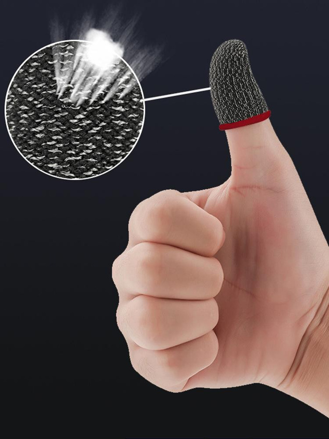 Superme Live Handy-Gaming Fingerlinge in Schwarz für PUBG, 2 oder 4 Stück, schweißabweisende Fingerspitzen-Abdeckungen - Bild 3