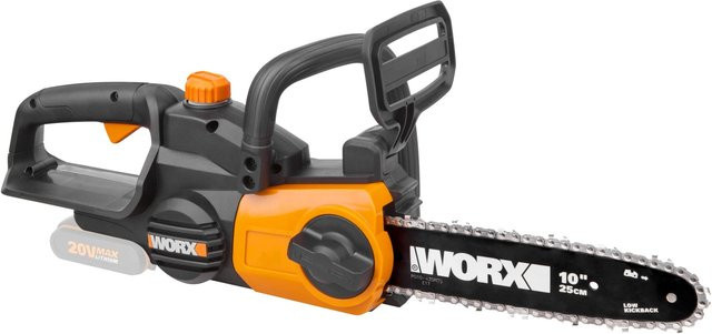 Worx Akku-Kettensäge WG322E.9 PowerShare 20 V Solo in Schwarz-Orange mit 25 cm Sägestange und Kette - Bild 1