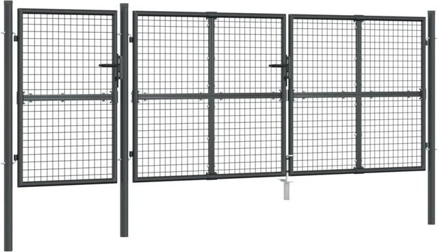 vidaXL Mesh-Gartentor aus verzinktem Stahl in Anthrazit, B/H: 400 x 175 cm - Bild 1