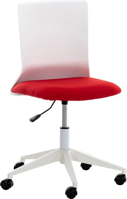 TPFLiving Bürostuhl Apollo Stoff in Rot und Weiß mit Rollen und Schwenkfunktion, B/T/H: 49 x 61 x 120 cm - Bild 1