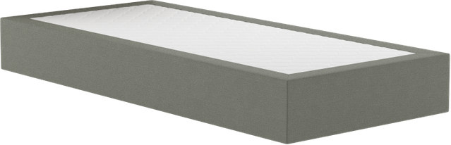 FBF bed&more Boxspringbett Mistral mit Alba in Grau mit Leinenstruktur und Massivholz, Breite: 100 cm, Länge: 200 cm - Bild 1