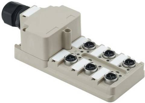 Weidmüller SAI-6-M 4P IDC 1766790000 Sensor/Aktorbox passiv M12-Verteiler mit Metallgewinde, grau - Bild 1