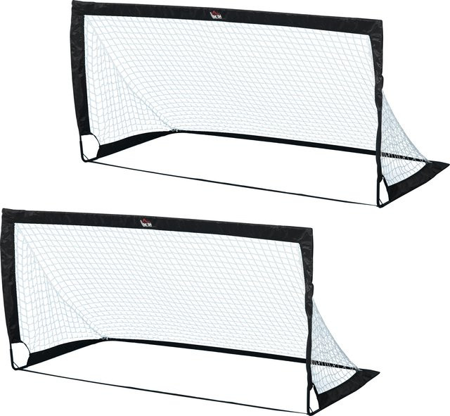 HOMCOM Fußballtore Set, 2er Set, Schwarz, Metall - Bild 1