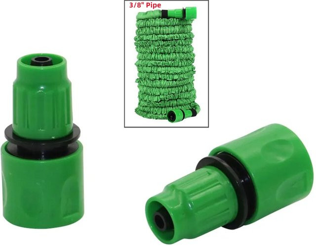 Adhere To Fly Schnellanschluss Set für Gartenbewässerung und Autowäsche, 2er Pack, Grün, 3/8 Zoll Rohr auf 16mm Anschluss sowie 8/11mm Schlauchverbindung - Bild 1