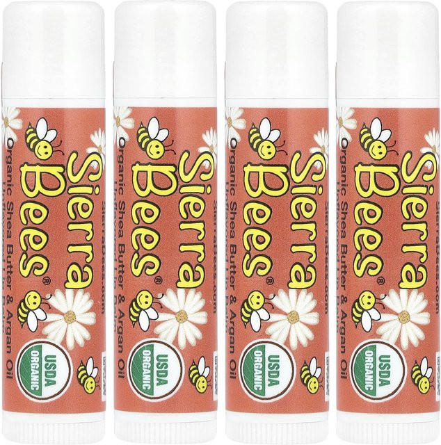 Sierra Bees Bio Lippenbalsam, Sheabutter & Arganöl, 4er-Pack - Bild 1