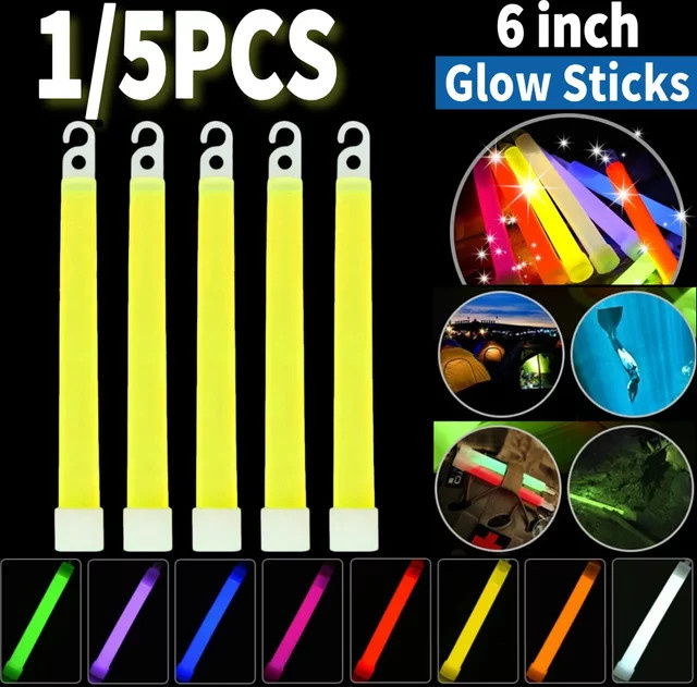 LED-Leuchtstab mit Haken in Grün, 15,24 cm für Camping, Wandern und Notfälle - Bild 1