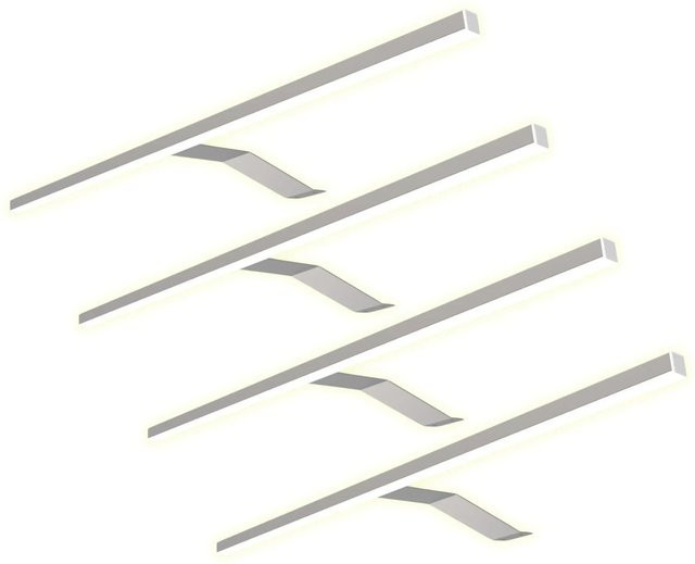 Kalb LED Aufbauleuchte aus Aluminium in Chrom, Warmweiß, 4er Set, B/H/T: 60 x 18,5 x 4 cm - Bild 1