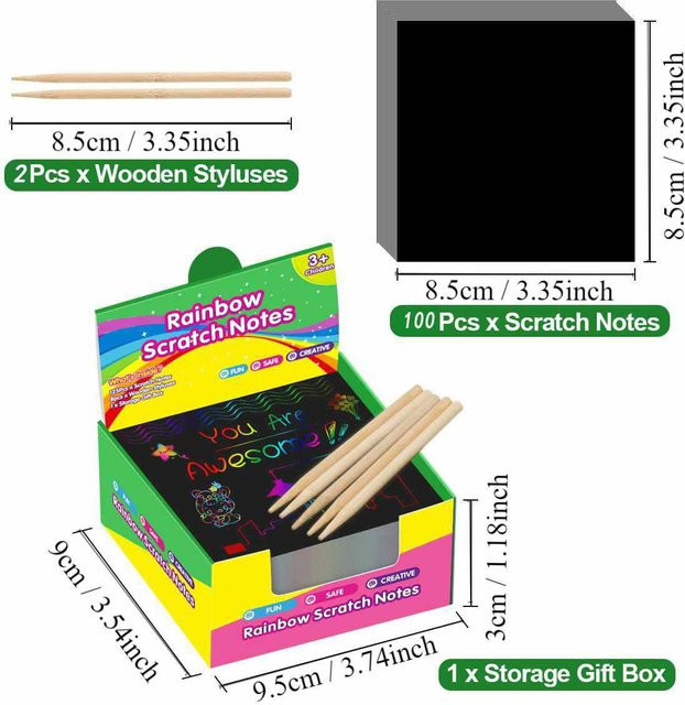 Fashnics Rubbelpapier Kunstset, Regenbogen-Zauberpapier, 100-teiliges Set, ab 14 Jahren - Bild 1
