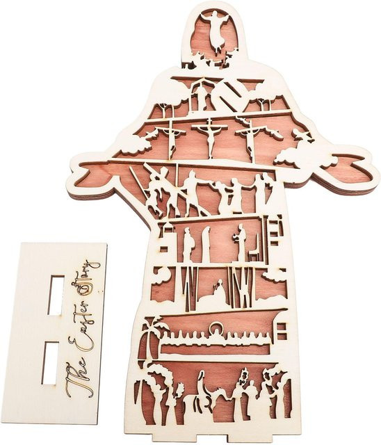 OutsideWorld Osterdekoration aus Holz als religiöse Tischfigur in Beige - Bild 1
