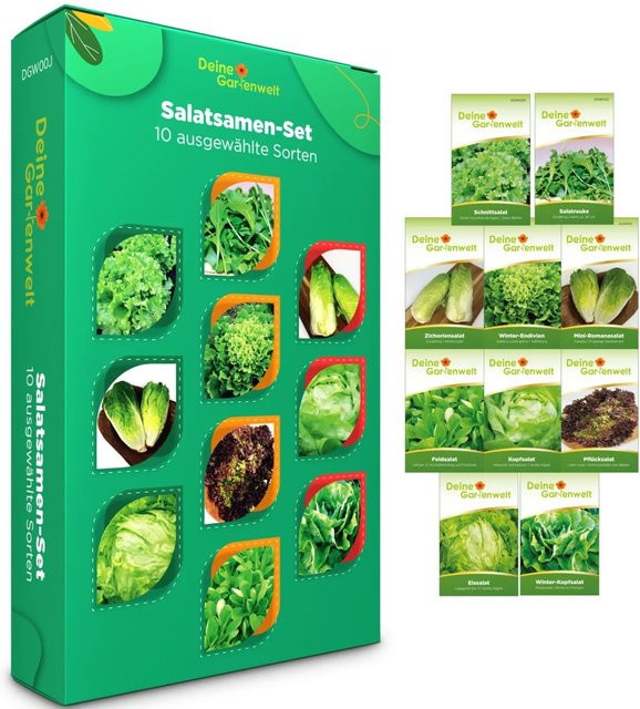 Deine Gartenwelt Salat Samen-Set mit 10 Sorten Gemüse für deinen Garten - Bild 1