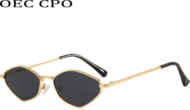 OEC CPO Sonnenbrille Cat-Eye, Metall, Vollrand, Unisex, Schwarz, Gold - Bild 1