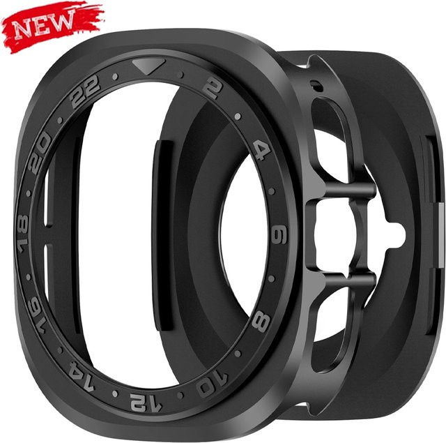 Geekthink Schutzrahmen Metall, Samsung Galaxy Watch Ultra 47mm, Schwarz - Bild 1