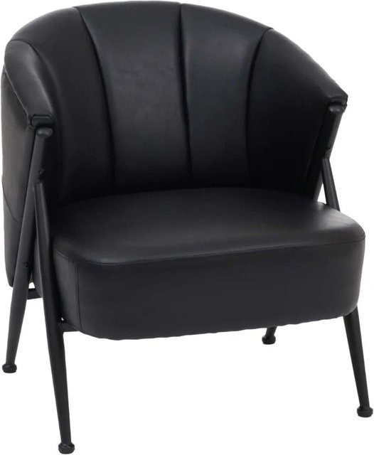 MCW Sessel P30 Lounge Chair im Retro-Design mit Armlehnen, Schwarz, Kunstleder und Metallgestell - Bild 2