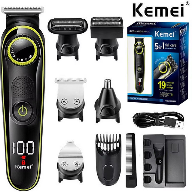 Kemei Elektrischer Herren-Trimmer KM-696, Schwarz - Bild 1