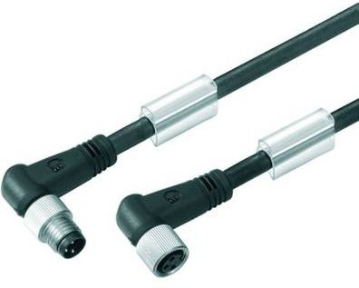 Weidmüller Sensor-Aktor-Steckverbinder M8 Stecker gewinkelt und Buchse gewinkelt Schwarz 5,00 m - Bild 1
