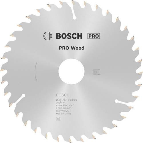 Bosch Optiline Kreissägeblatt Wood für Handkreissägen, Durchmesser: 165 mm, Bohrung: 30 mm, Dicke: 2,6 mm, 36 Zähne - Bild 1