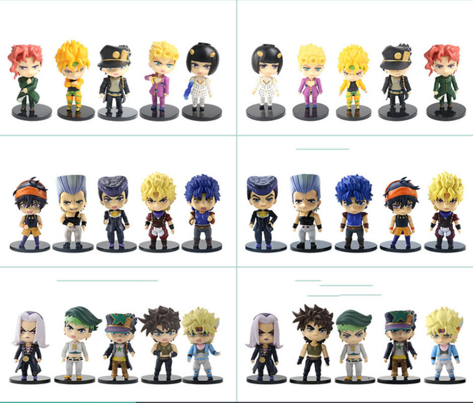 Bandai Anime Jojo Bizarre Adventure Q-Version Actionfiguren Set aus 5 Teilen, mehrfarbige PVC-Modelle für Sammler und Dekoration - Bild 1