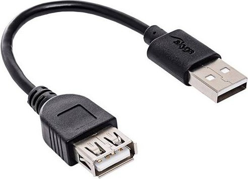 Akyga USB-A auf USB-A Kabel Schwarz AK-USB-23 Länge: 0,15 m - Bild 1