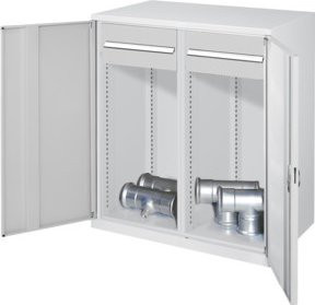 Kappes Schwerlastbeistellschrank Mod. 75 in Grau mit Vollblechtüren, 2 Schubladen und Schloss, H x B x T: 111 x 60 x 60 cm - Bild 1