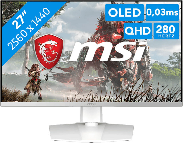 MSI MAG 272QPWDE QD-OLED X28 Gaming Monitor in Weiß mit QHD 1440p Auflösung - Bild 1