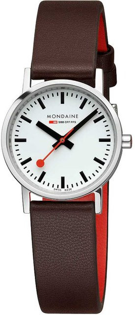 Mondaine Damenuhr Classic, Quarz, Edelstahl, 30 mm, Weiß - Bild 1
